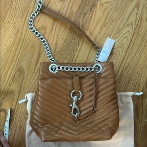 Rebecca Minkoff Brown and Silver Edie bucket bag
